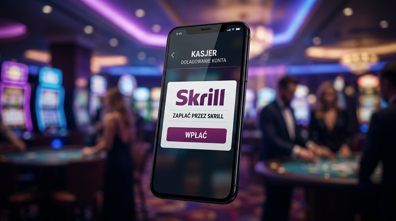 Interfejs płatności kasyna Skrill na smartfonie